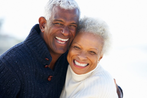 A smiling senior couple